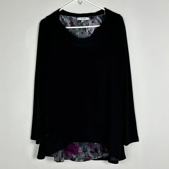 Sympli Canada Whisper Drape Pocket Tunic Top Womens Size 14 Split Back Purple - Picture 5 of 16